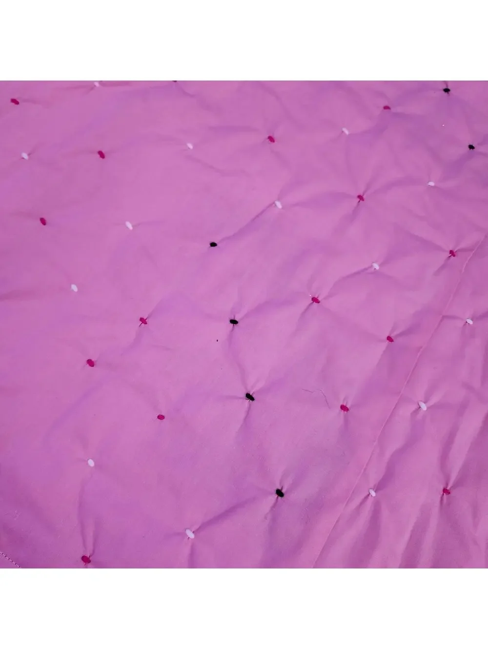 NEW Handmade Pink & Black Floral Quilt 43 x 58 Inch